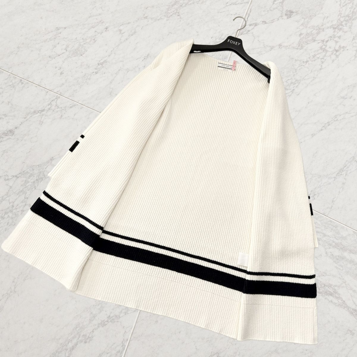 美品 / ロングカーディガン「ラグビー カーディガン」】FOXEY NEWYORK