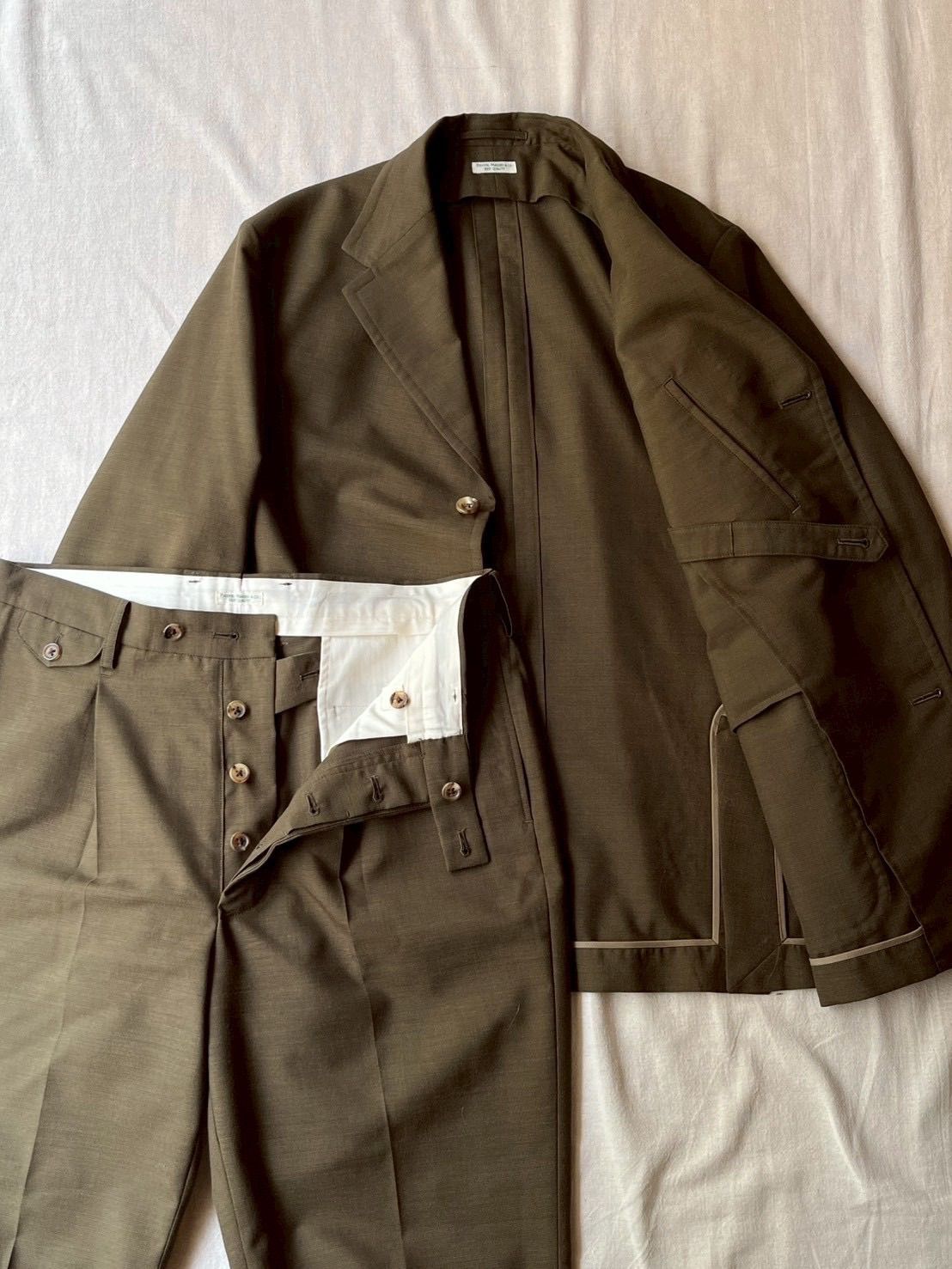 定価9万円 PHIGVEL セットアップ / 2 モヘア ウール コットン オリーブ