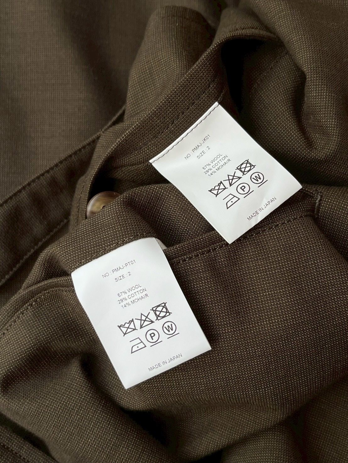 定価9万円 PHIGVEL セットアップ / 2 モヘア ウール コットン オリーブ