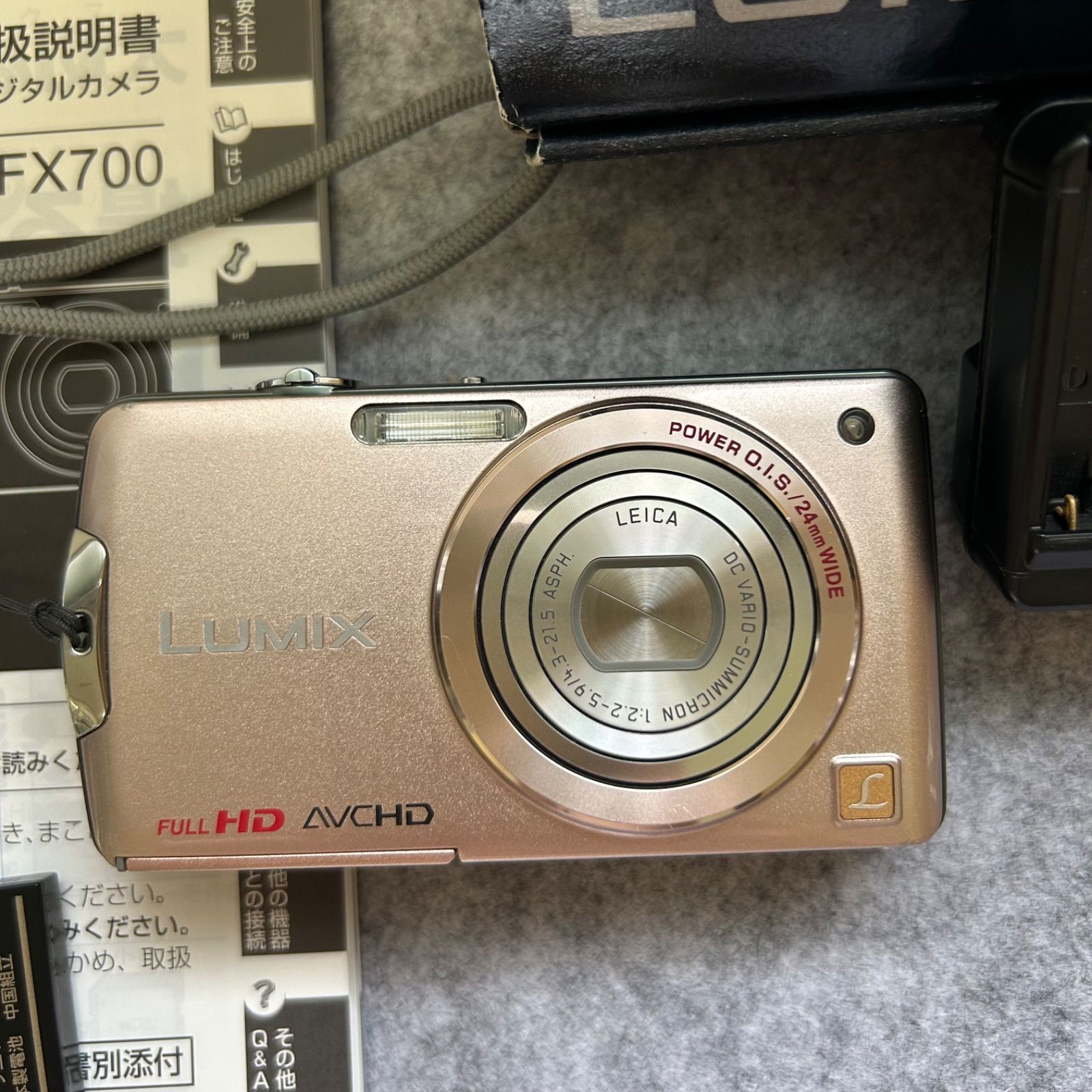 【動作確認済】パナソニック ルミックス DMC-FX700 ピンク　デジカメ 付属品 Panasonic LUMIX【赤-34】