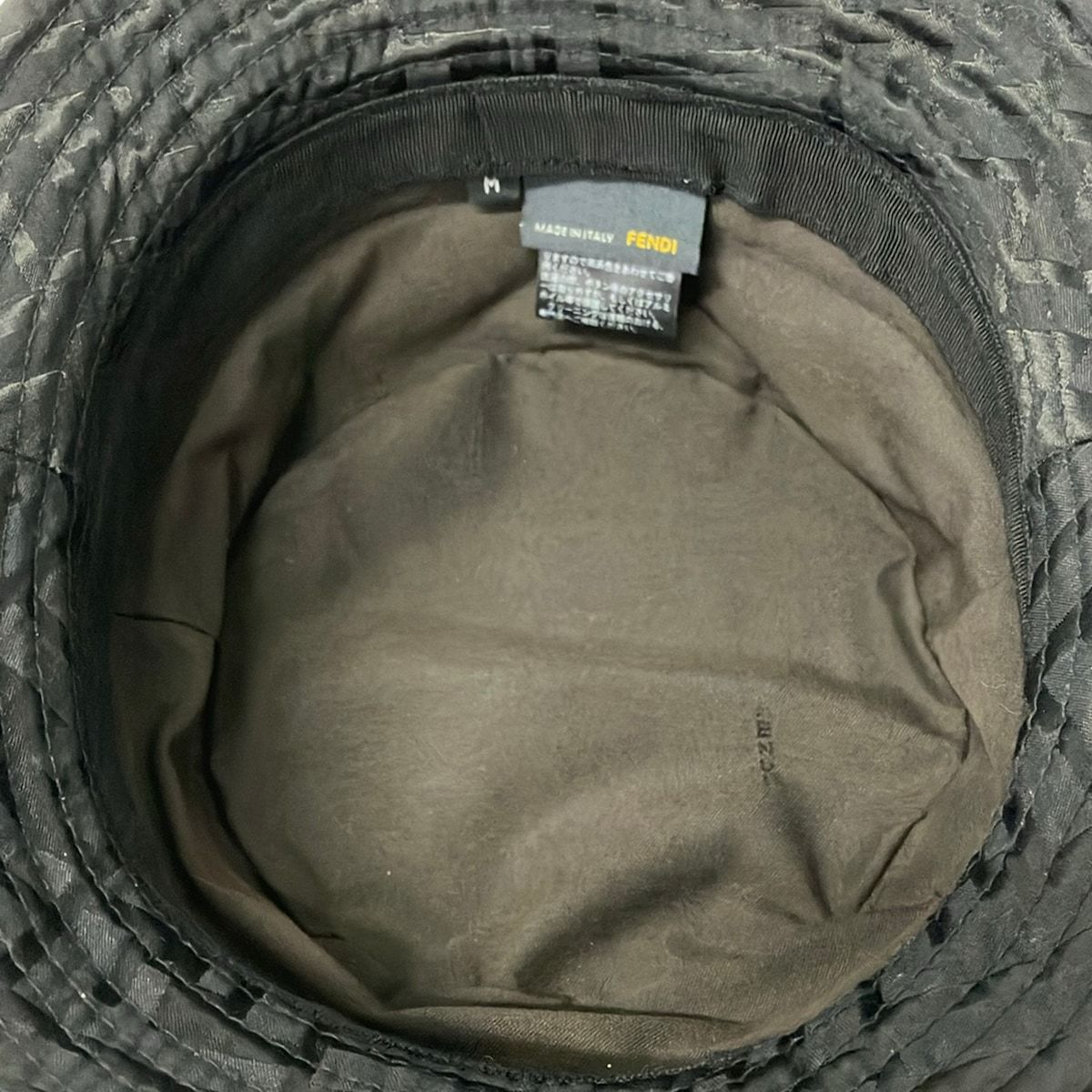 FENDI(フェンディ) ハット M美品 - 黒×グレー ズッカ柄 コットン