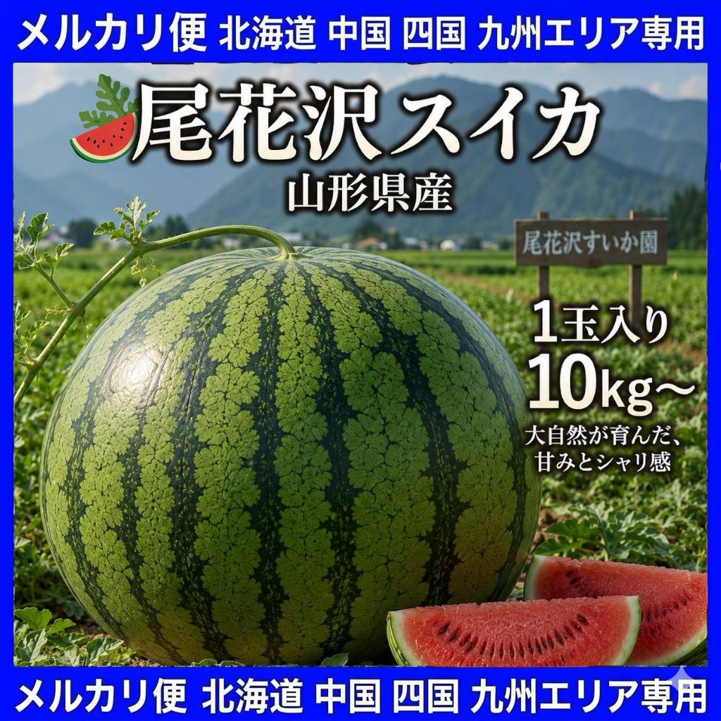 食品 山形県産 尾花沢スイカ 4L 2玉