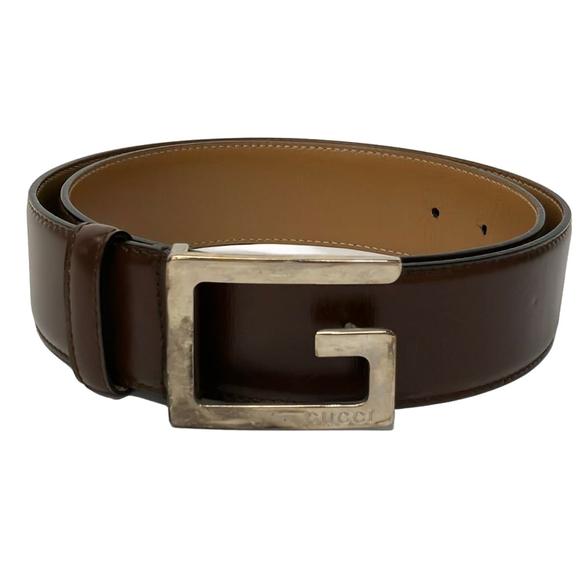 GUCCI(グッチ) ベルト 80・32 - ダークブラウン レザー