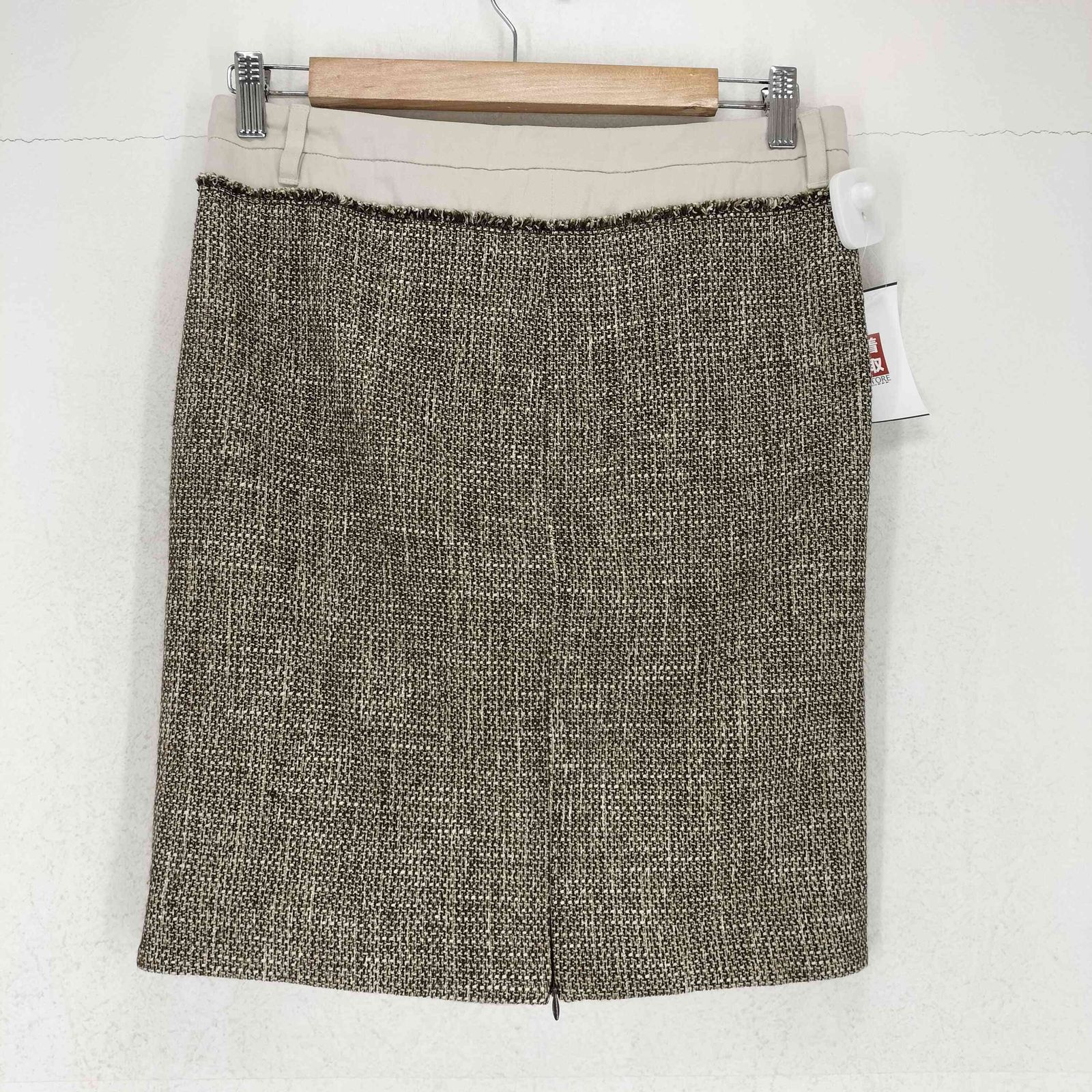 エスマックスマーラ S Max Mara コットン×ツイード 裾ジップ タイト