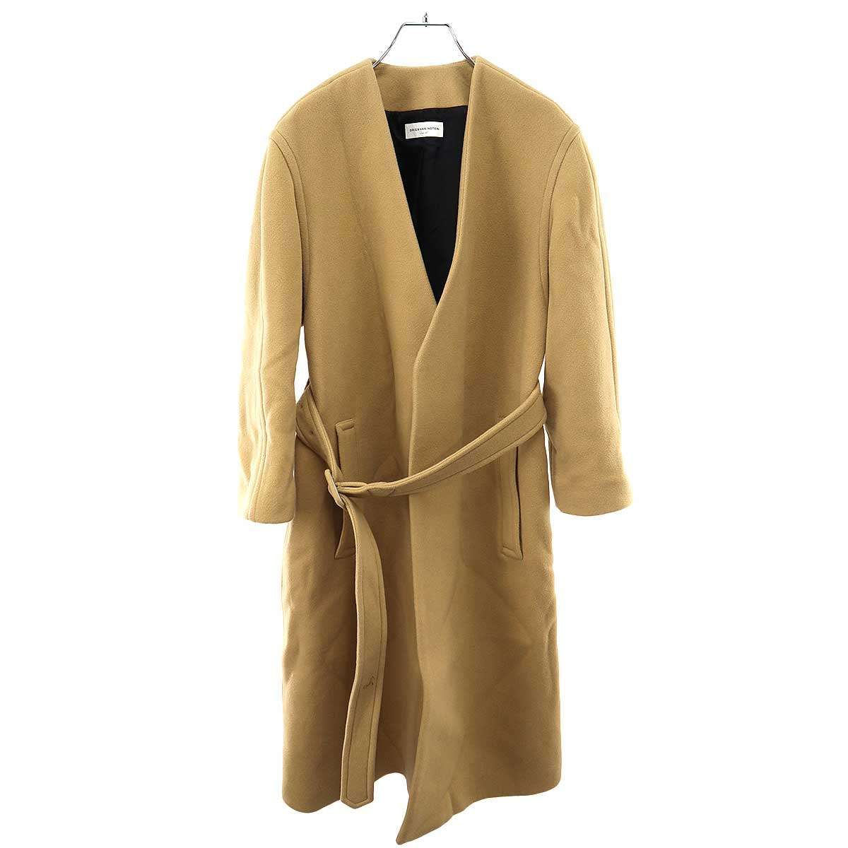 DRIES VAN NOTEN ドリスヴァンノッテン ノーカラー ベルテッドコート