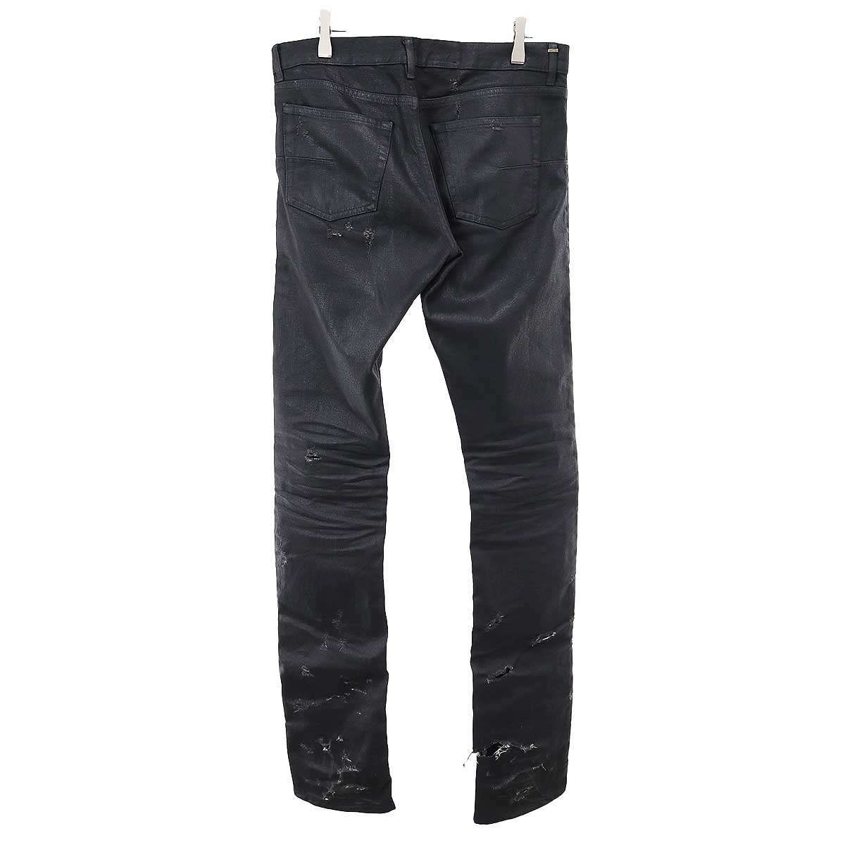 Dior HOMME ディオールオム 04ss デストロイ ブラックデニム Dior HOMME ディオールオム 2004SS STRIP Destroyed Jeans デストロイ