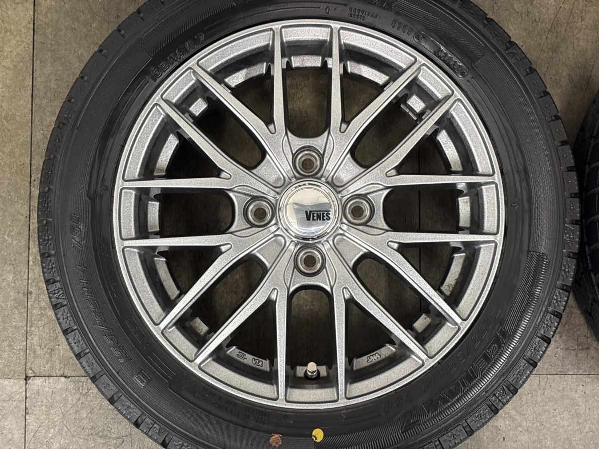 美品 バリ溝】ヴェネス 14in 4.5J +45 PCD100 グッドイヤー アイスナビ 