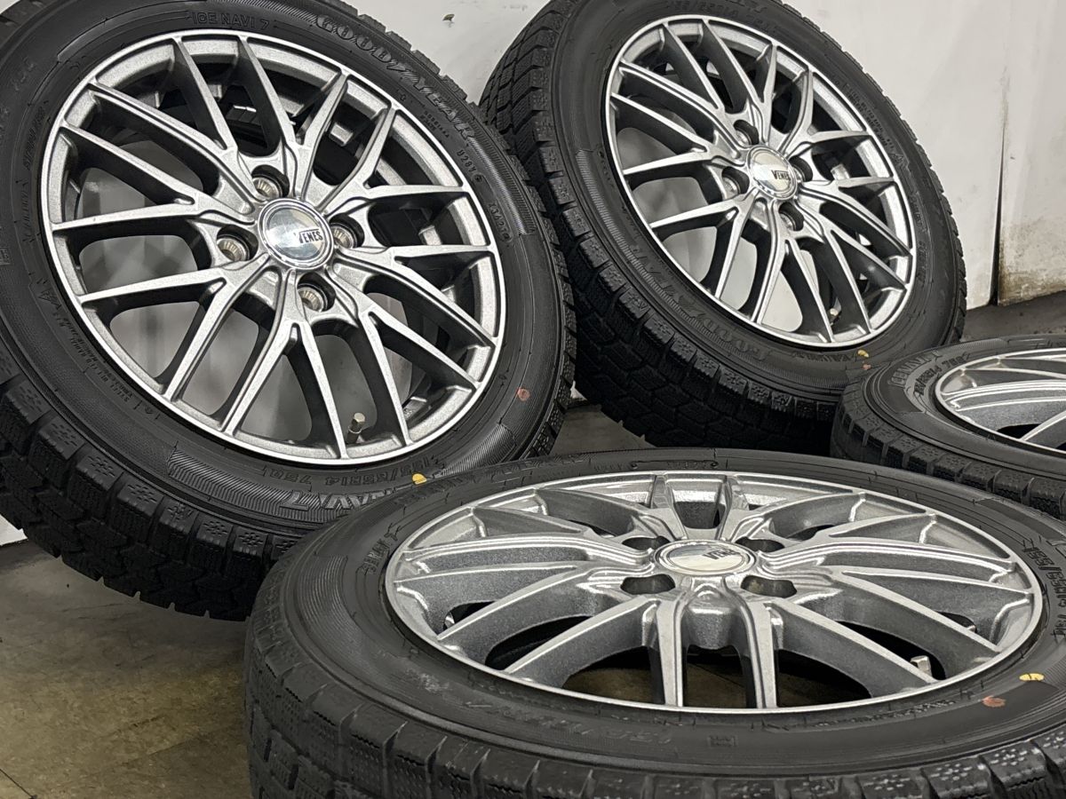 美品 バリ溝】ヴェネス 14in 4.5J +45 PCD100 グッドイヤー アイスナビ 