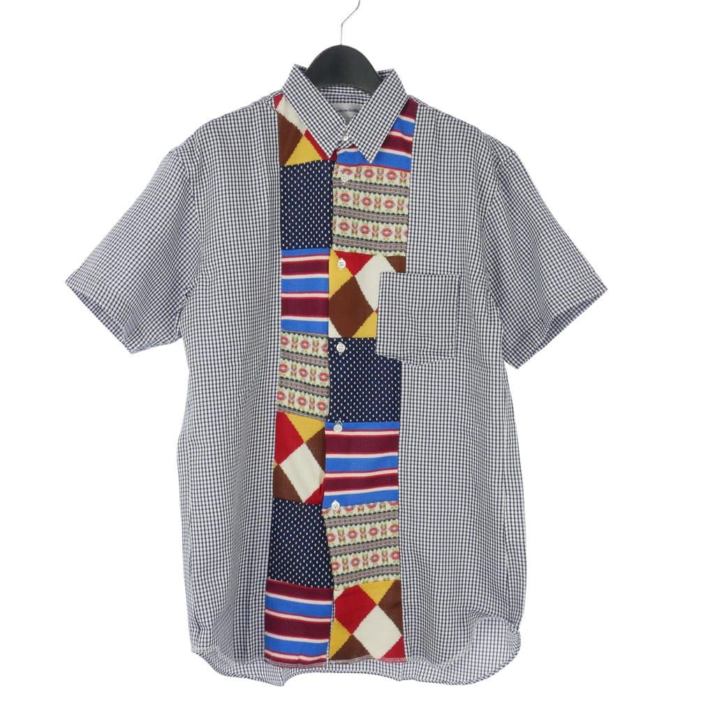 コムデギャルソンシャツ COMME des GARCONS SHIRT ニット パッチワークシャツ 半袖 ギンガムチェック M マルチカラー S18063 20,370円