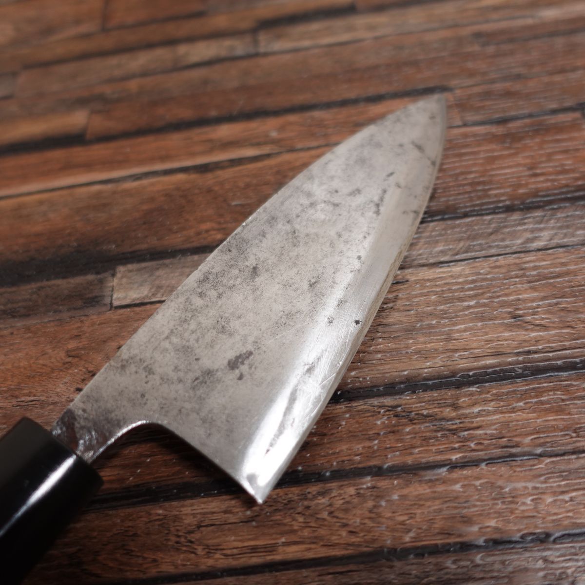 武光 出刃包丁 研ぎ済 ハガネ 片刃 武光特級 柄が新品同様 150mm