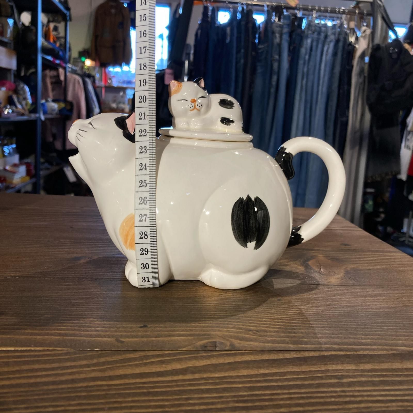MP506) Seven Corporation 猫 ティーポット 中古 現状品 / セブン 