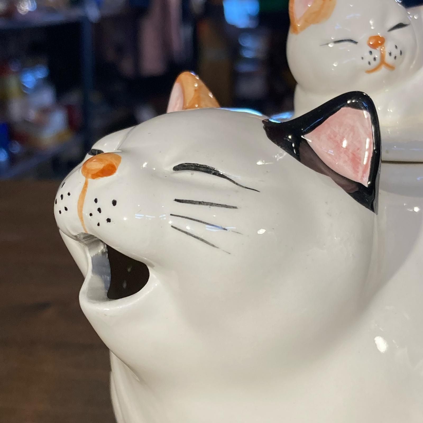 MP506) Seven Corporation 猫 ティーポット 中古 現状品 / セブン 