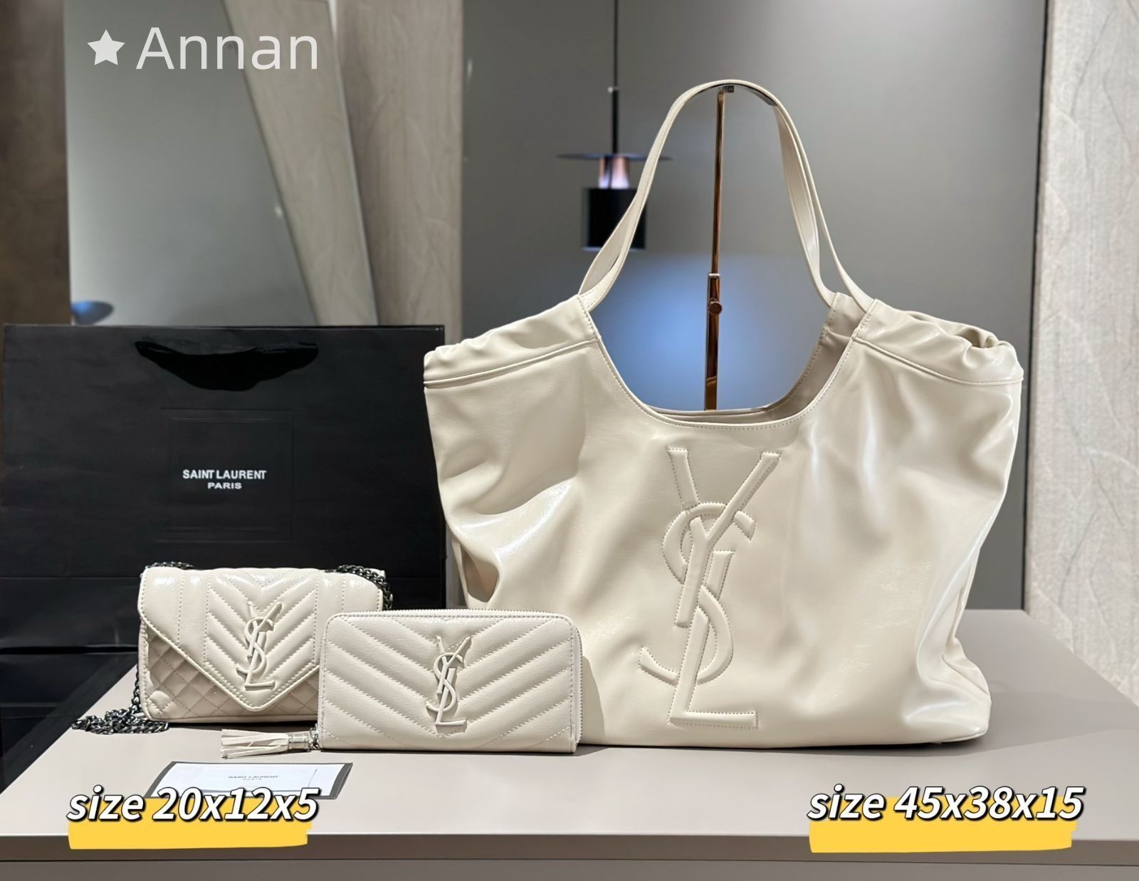 人気沸騰 Yves Saint Laurent YSL イヴサンローラン トートバッグショルダーバッグ 財布 3点セット 10,800円