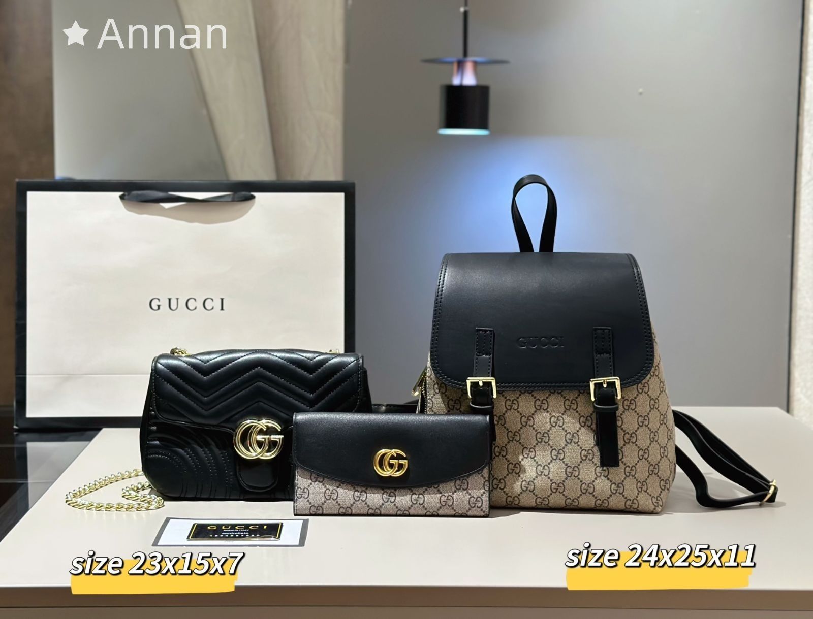 美品 GUCCI グッチ GG リュック ショルダーバッグ 財布 3点セットバッグ