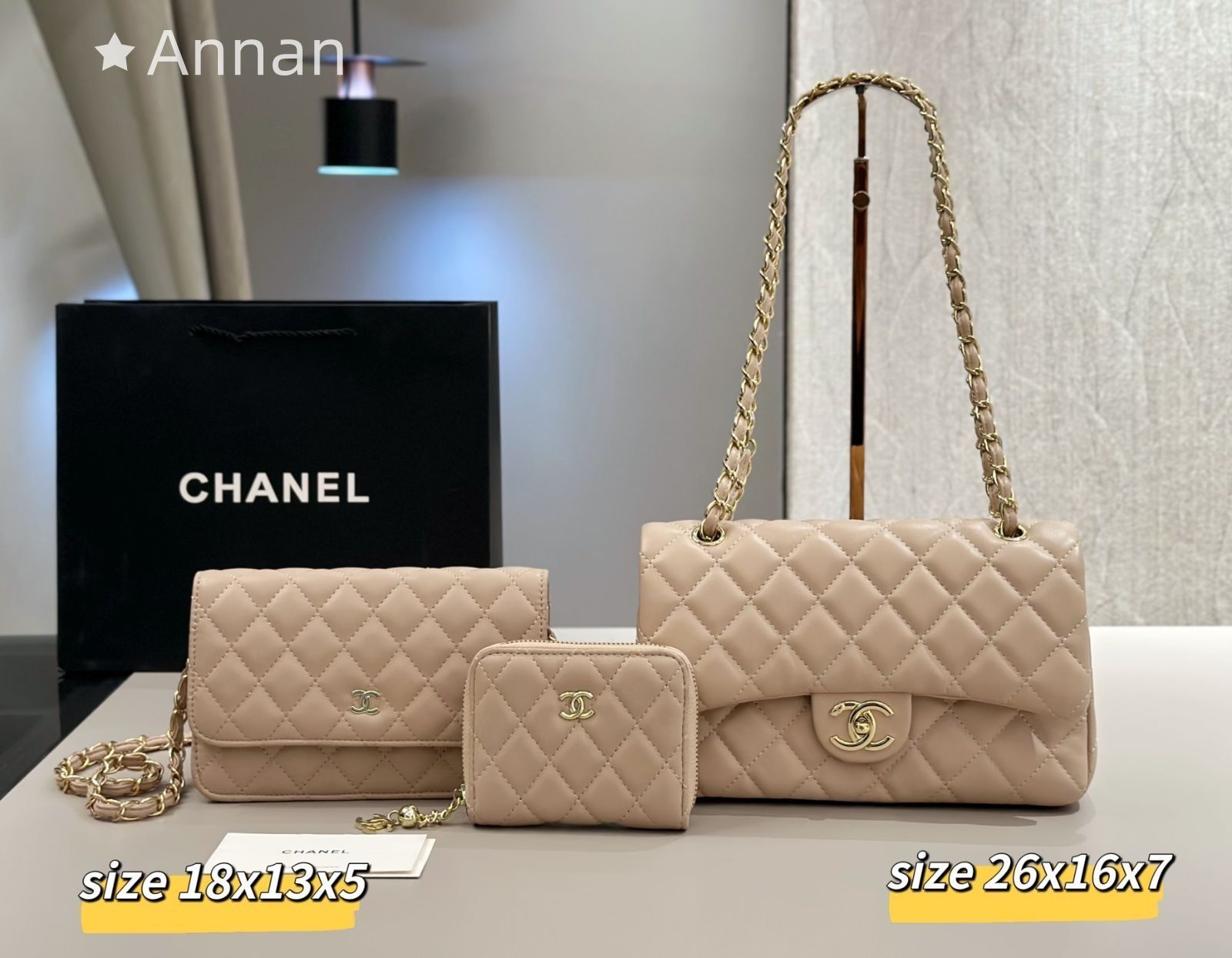 人気沸騰 CHANEL シャネル ショルダーバッグ 財布 3点セットバッグ