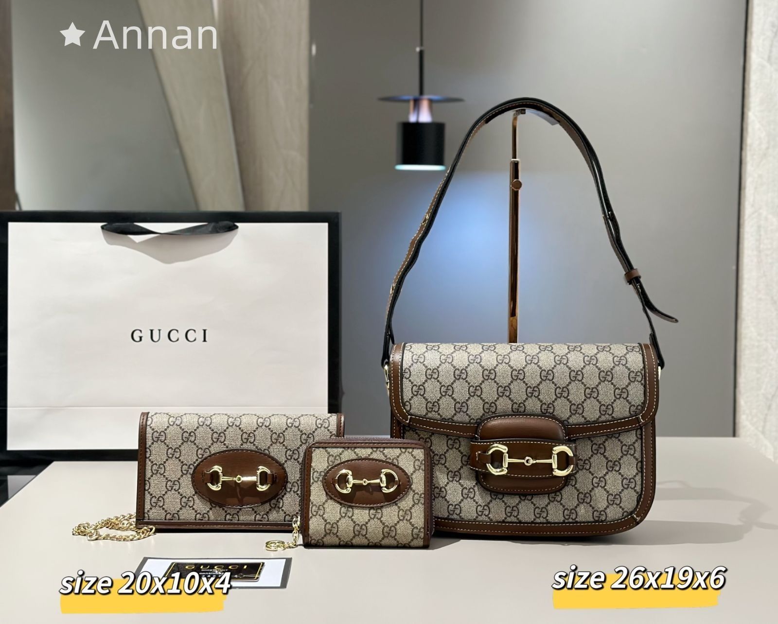 現行モデ GUCCI グッチ GG ショルダーバッグ ハンドバッグ 財布 3点セットバッグ