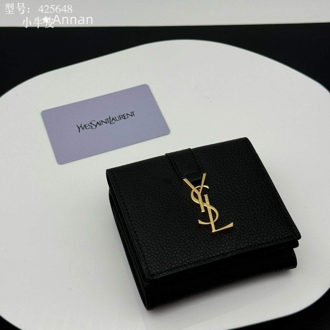 定番 希少 YSL Yves saint Laurentイヴ イヴサンローラン 折り財布 小銭入れ