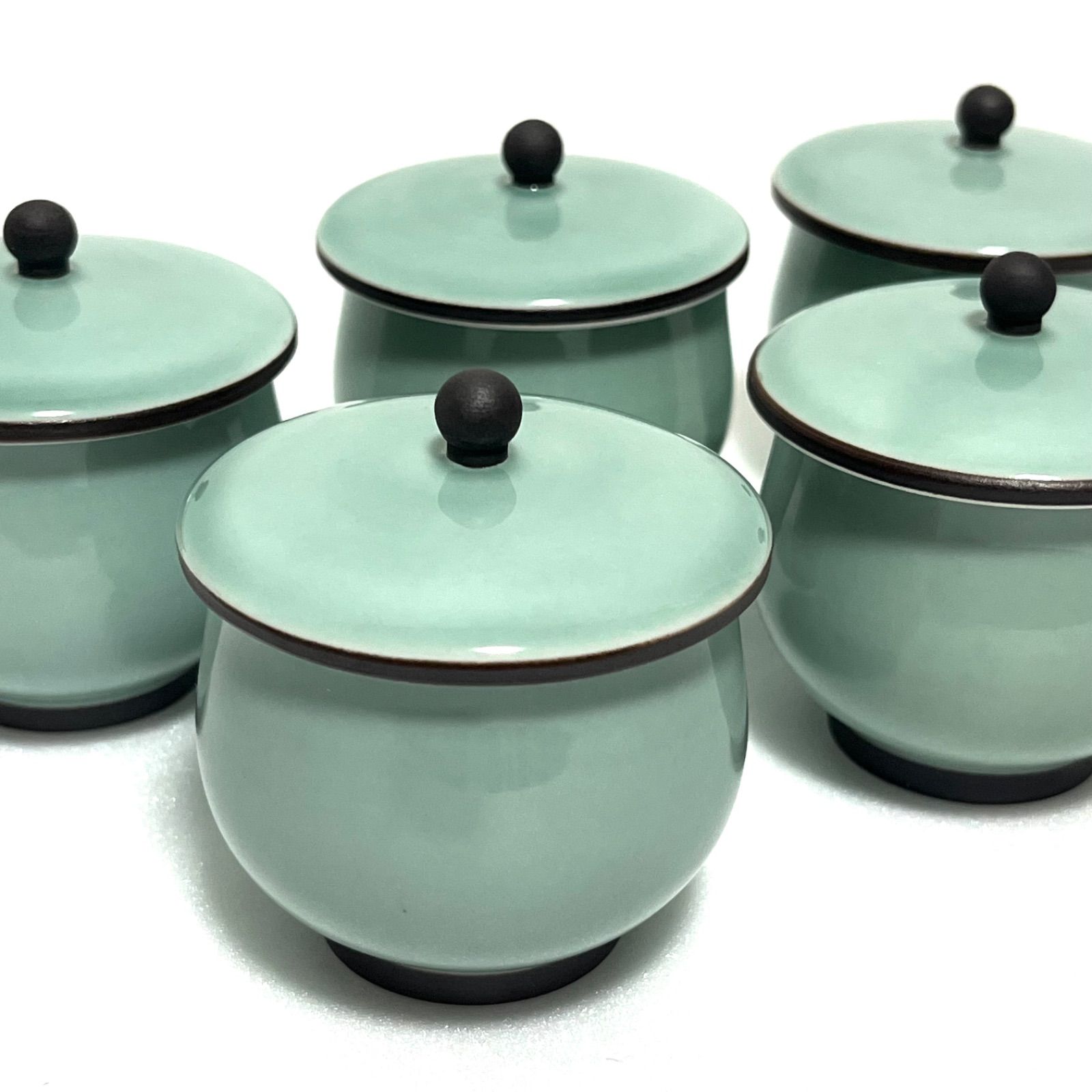 ◼︎未使用保管品◼︎【深川製磁】百年庵 笹青磁 茶器揃 急須茶器 元箱