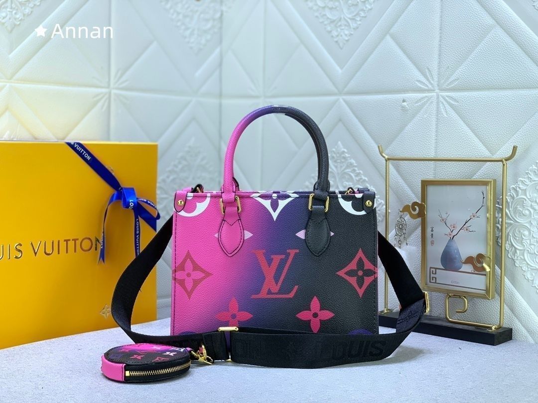 送料無料 LOUIS VUITTON ルイヴィトン バッグ レディース ハンドバッグ 2WAY オンザゴーPM サンライズパステル ハンドバッグ ショルダーバッグ ポーチ付き かばん 鞄 LOUIS VUITTON