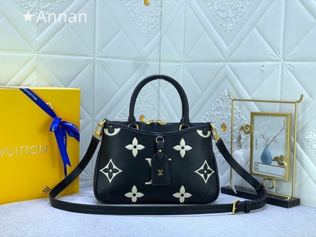 ルイヴィトン LOUIS VUITTON 2WAYショルダーバッグバッグ トリアノン PM モノグラムアンプラント ノワール ゴールド