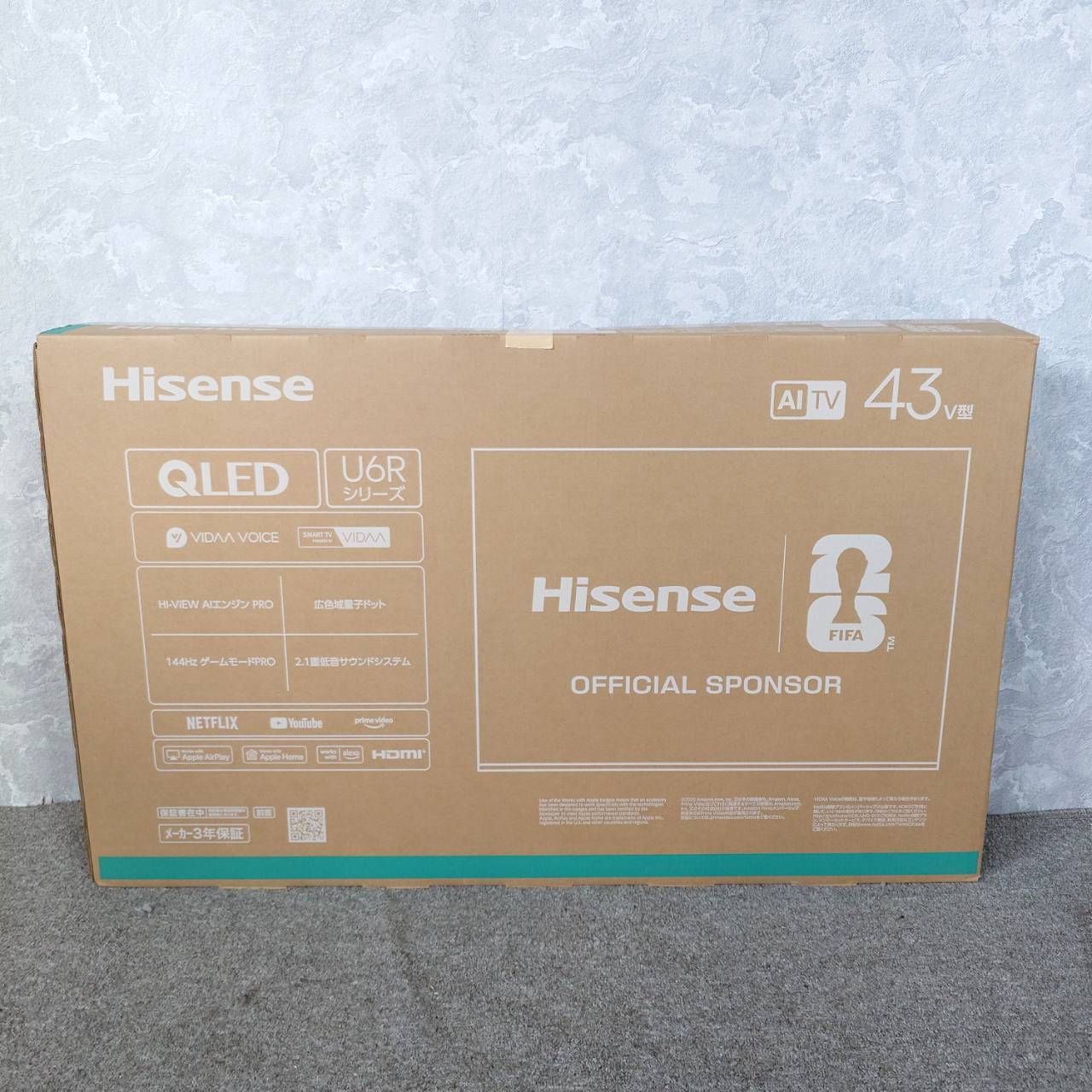 2026年製】 極美品 Hisense ハイセンス 液晶テレビ 43U6R 43インチ