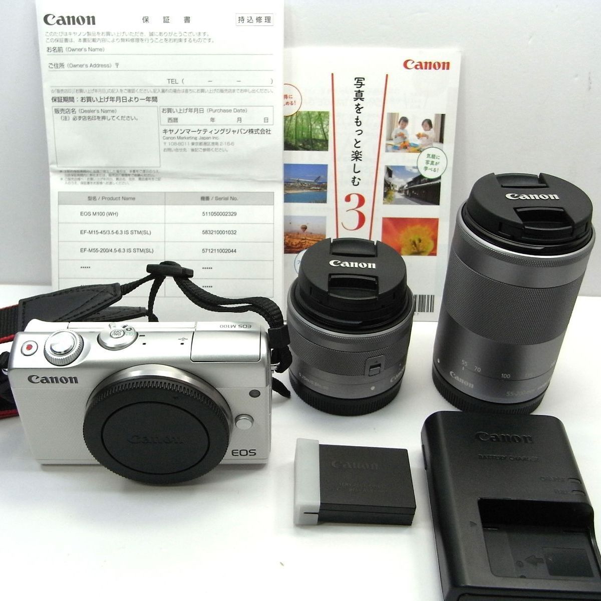 【美品】【たのメル便発送】Canon EOS M100 （付属品あり) 美品】 Canon(キャノン）ミラーレス一眼デジタルカメラ EOS M100