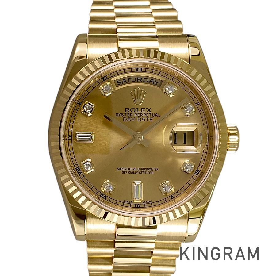 ロレックス ROLEX デイデイト 118238A YG 10Pダイヤモンド 自動巻 メンズ 腕時計 sss【中古】