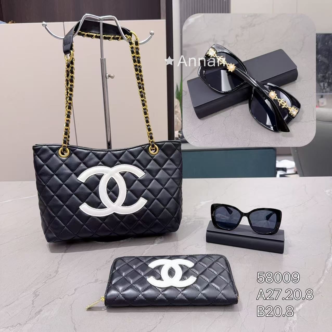 限定品★★ 不動の人気 CHANEL シャネル ショルダーバッグ サングラス 財布 3点セットバッグ