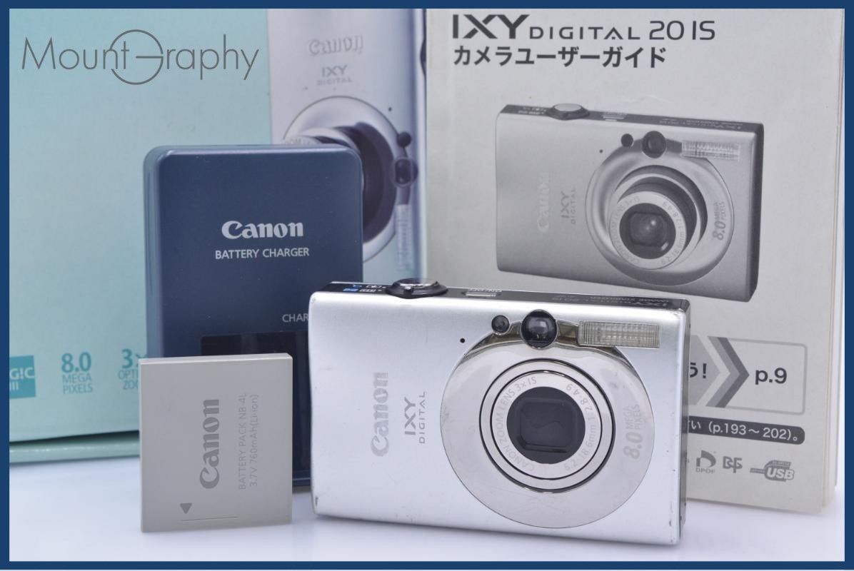 【動作保証】 キヤノン CANON IXY DIGITAL 20IS 3X 元箱、バッテリー、充電器、取扱説明書付属 同梱無料 #ak240