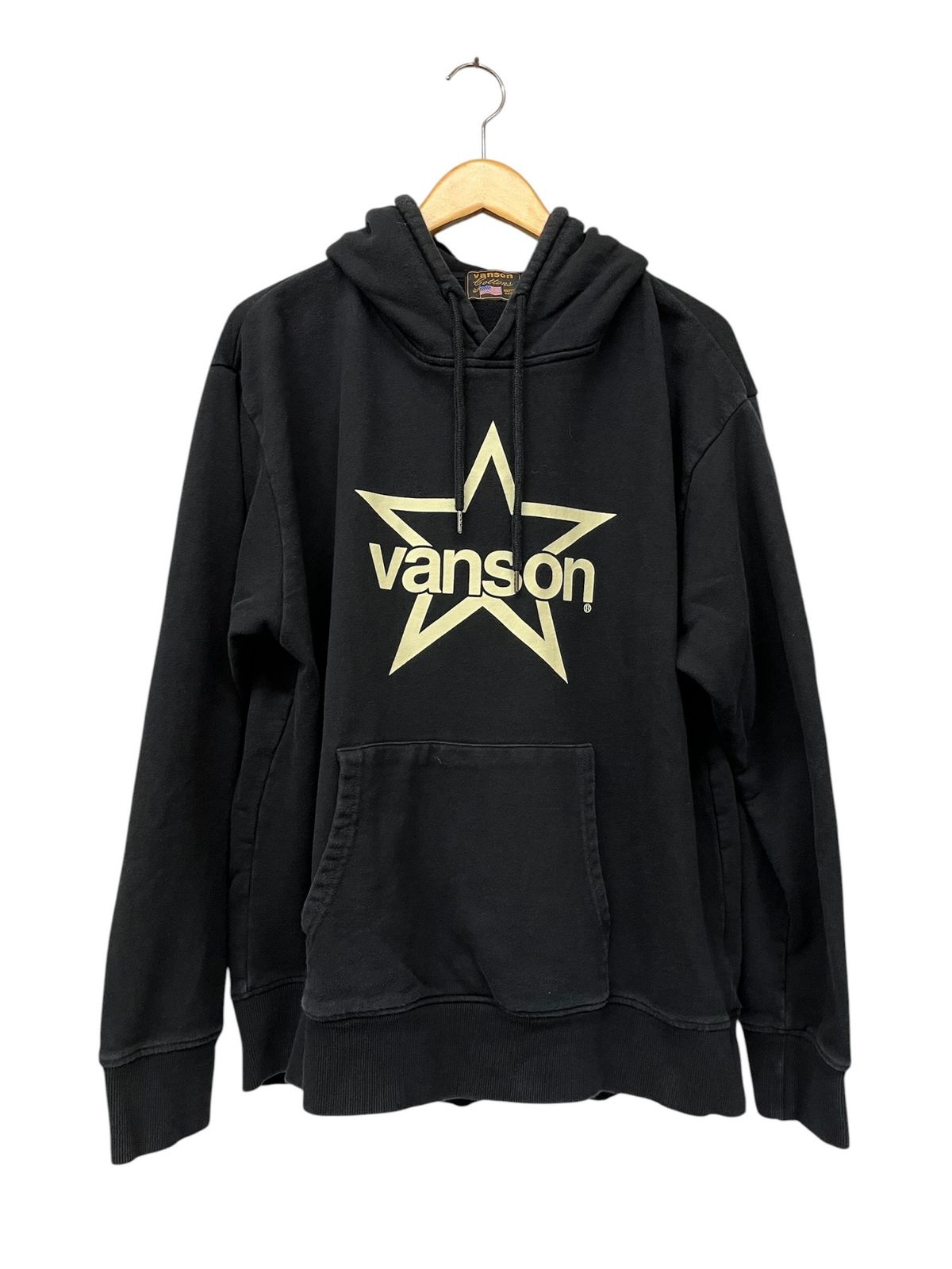 VANSON (バンソン) ワンスタープリント パーカー XXL ブラック メンズ/199