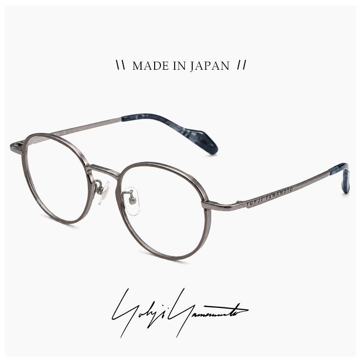 【新品】 ヨウジ ヤマモト メガネ 日本製 19-0110 1 c01 Yohji Yamamoto 鯖江 メンズ 眼鏡 ブランド ボストン 型 titanium チタン βチタン フレーム ガンメタル カラー ダミーレンズ発送