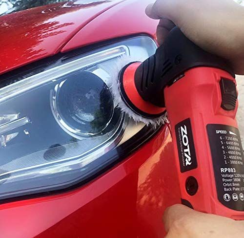 N◆ZOTAポリッシャー,75mm小型 ランダムオービタル式,100V六段変速 3000-7200RPM 恒定回転速度 業務用 家庭用 自動車用 車磨き バイク用, 木工 錆消し 傷消し キズ消し 艶出し ワックスがけ 床磨き 家具のキズ修復 様々な 表面部分