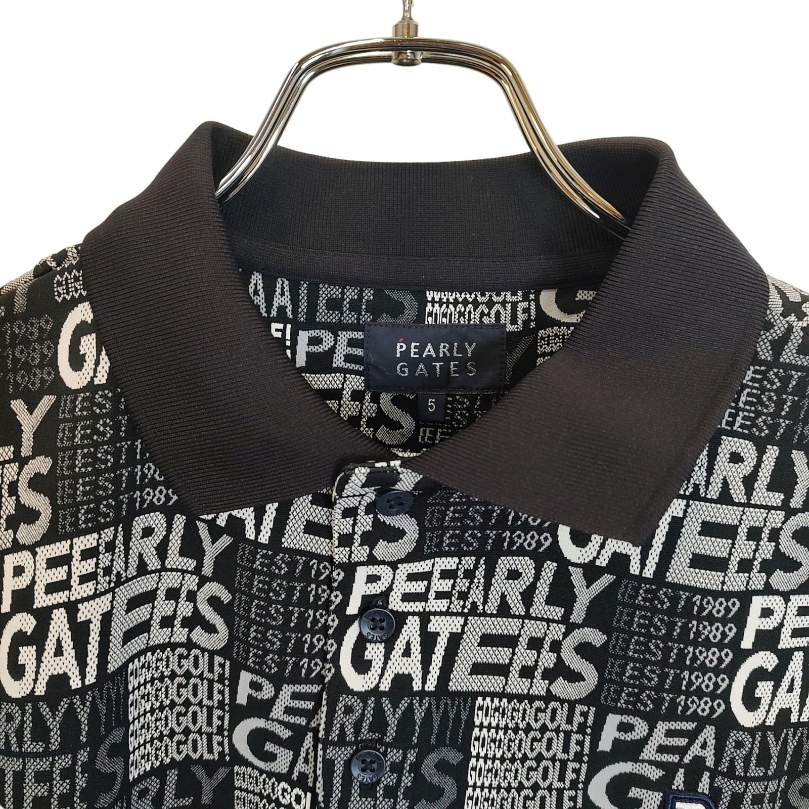 PEARLY GATES パーリーゲイツ ゴルフ 24SS 総柄 半袖 ポロシャツ 053