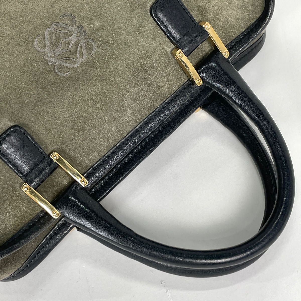 ロエベ LOEWE アマソナ28 ハンドバッグ アナグラム ロゴ スエード