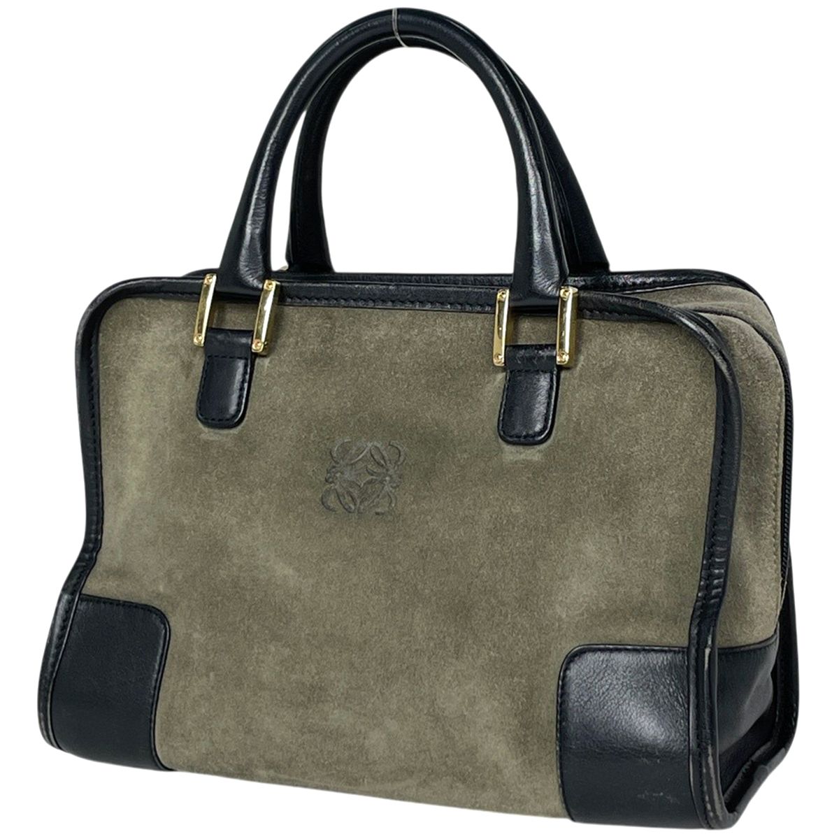 ロエベ LOEWE アマソナ28 ハンドバッグ アナグラム ロゴ スエード