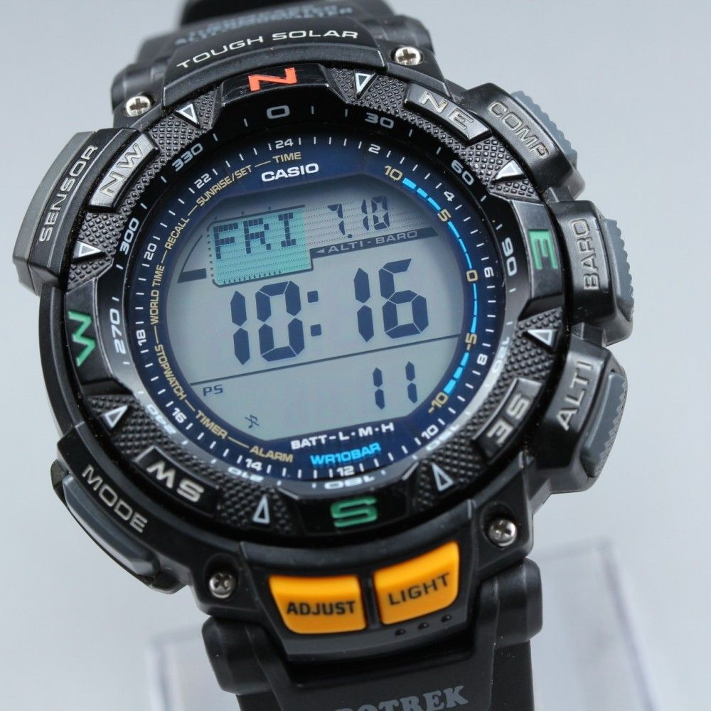 稼働品】 CASIO プロトレック PRG-240 デジタル ブラック 多機能 純正