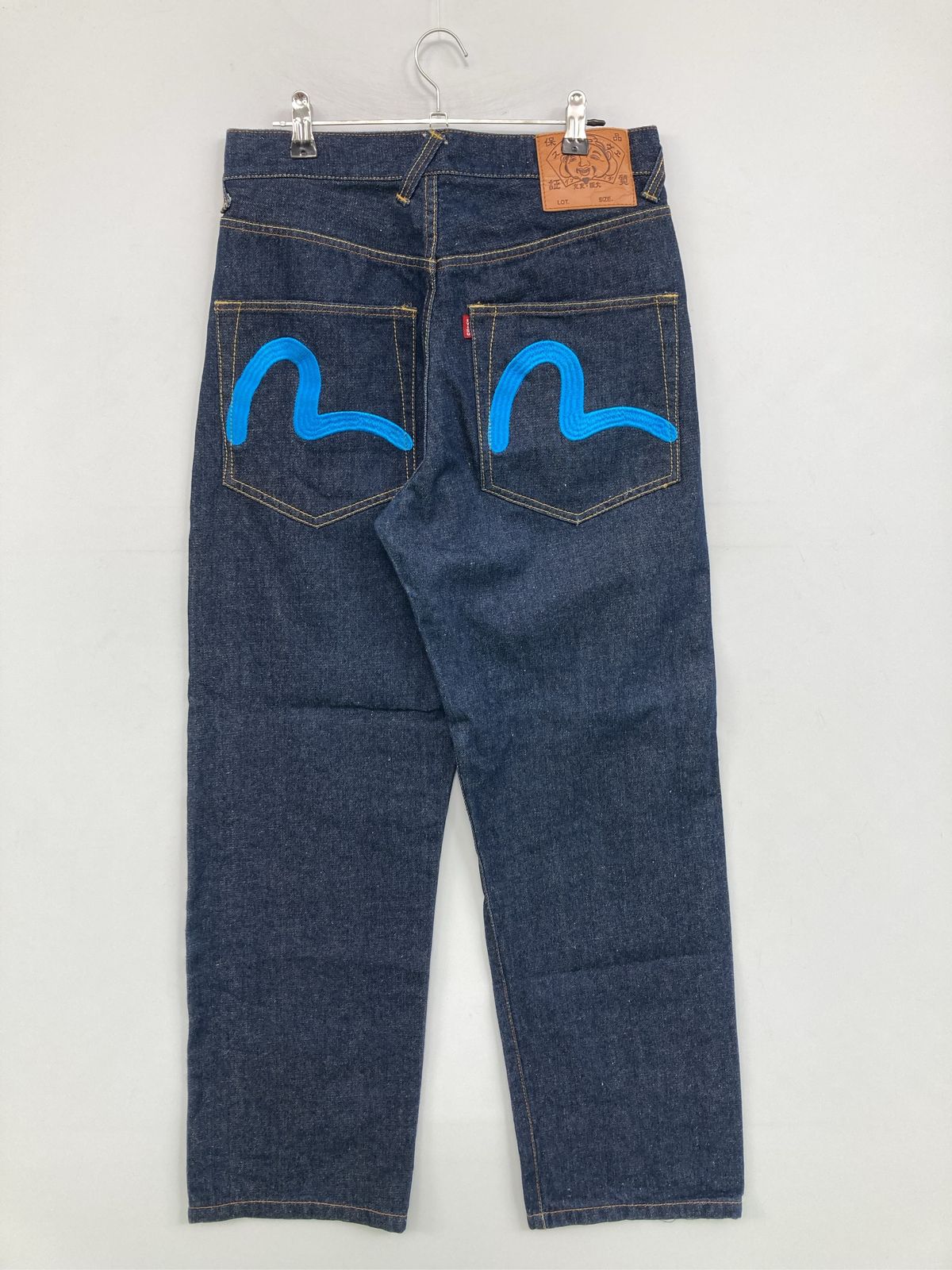EVISU エヴィス デニムパンツ 32 ネイビー 無地 フルレングス