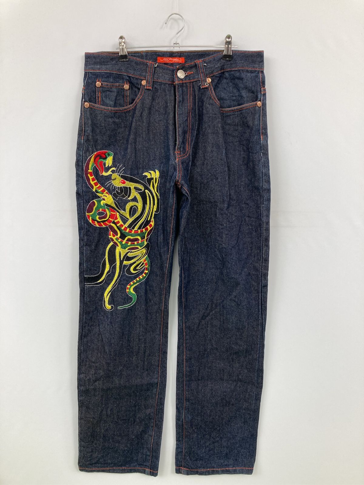 Ed Hardy エドハーディー デニムパンツ 34X33 ネイビー フルレングス