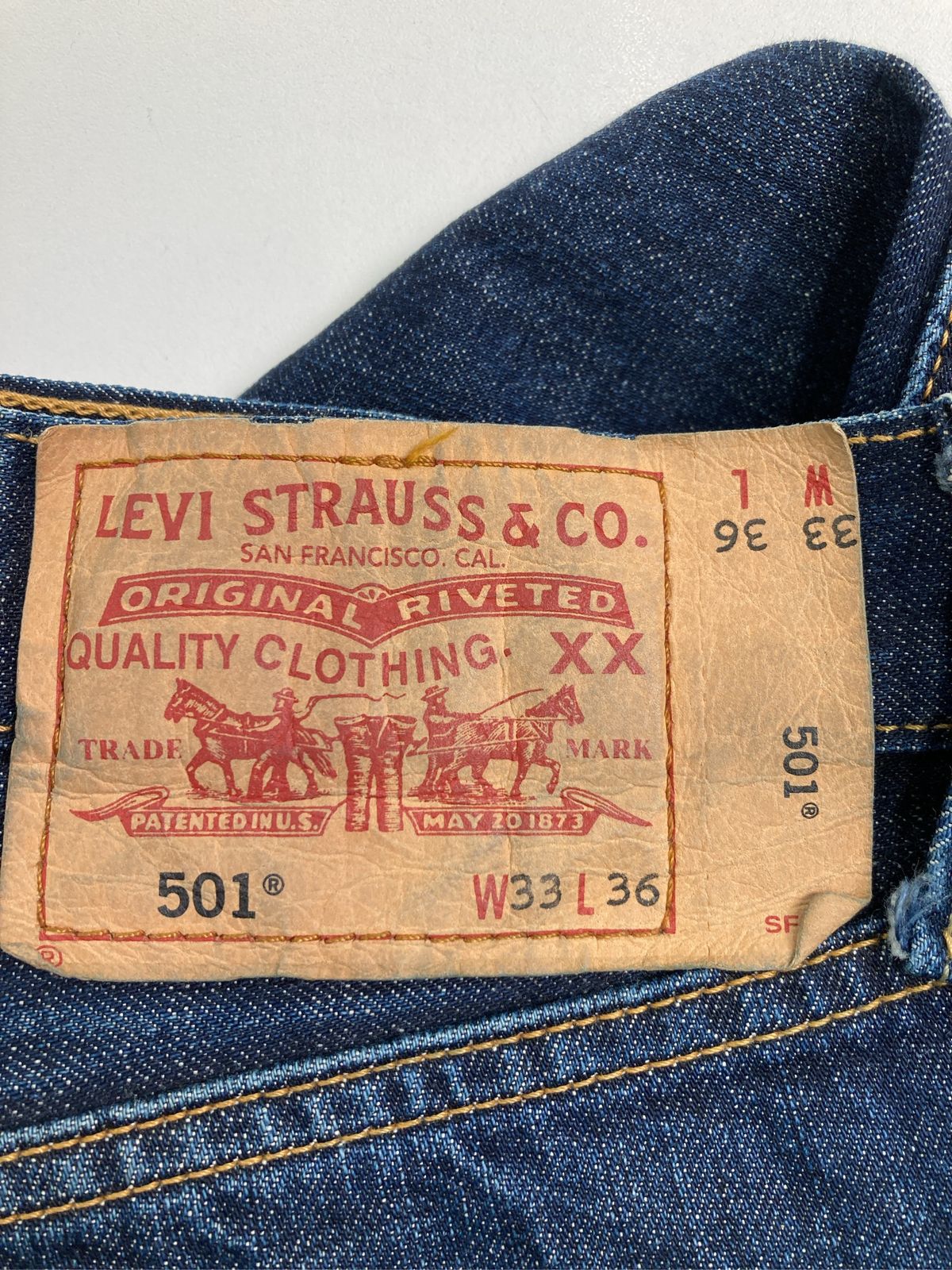 LEVI STRAUSS & CO. リーバイストラウスアンドカンパニー デニムパンツ W33 L36 ネイビー フルレングス 無地 スタンダード ストレート レギュラー ヴィンテージ ワンポイント メンズ LEVI STRAUSS & CO. リーバイストラウスアンドカンパニー デニムパンツ W33 L36 ネイビー フルレングス 無地 スタンダード ストレート レギュラー ヴィンテージ ワンポイント メンズ