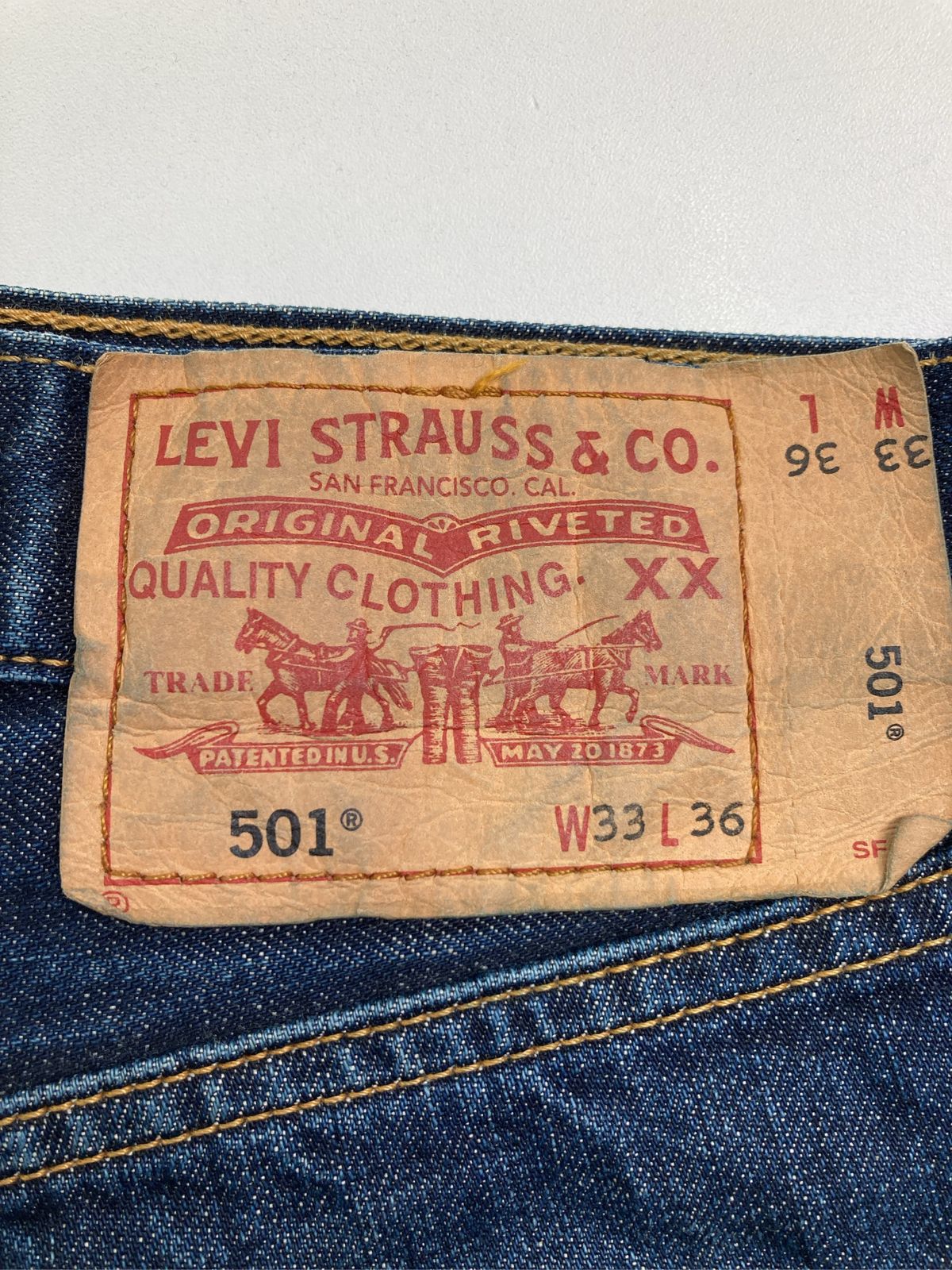LEVI STRAUSS & CO. リーバイストラウスアンドカンパニー デニムパンツ W33 L36 ネイビー フルレングス 無地 スタンダード ストレート レギュラー ヴィンテージ ワンポイント メンズ LEVI STRAUSS & CO. リーバイストラウスアンドカンパニー デニムパンツ W33 L36 ネイビー フルレングス 無地 スタンダード ストレート レギュラー ヴィンテージ ワンポイント メンズ