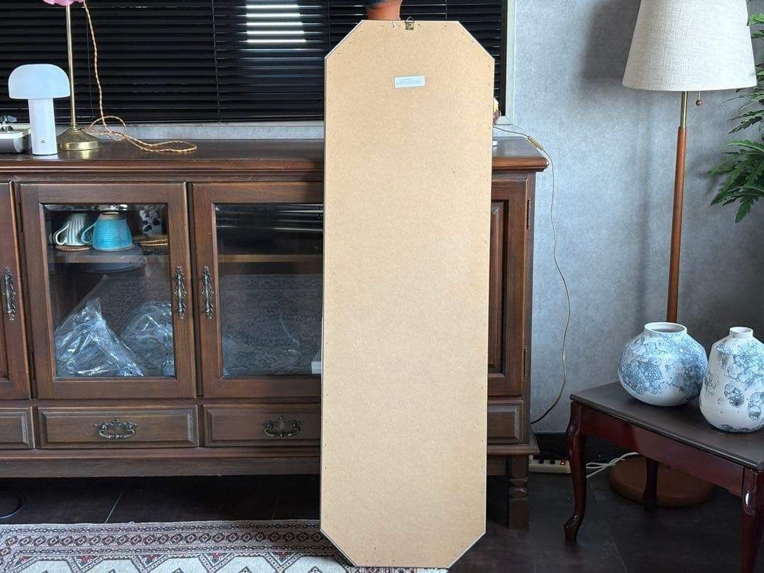 八角形 クラシック 鏡 トールミラー イタリア製 面取ミラー インテリア