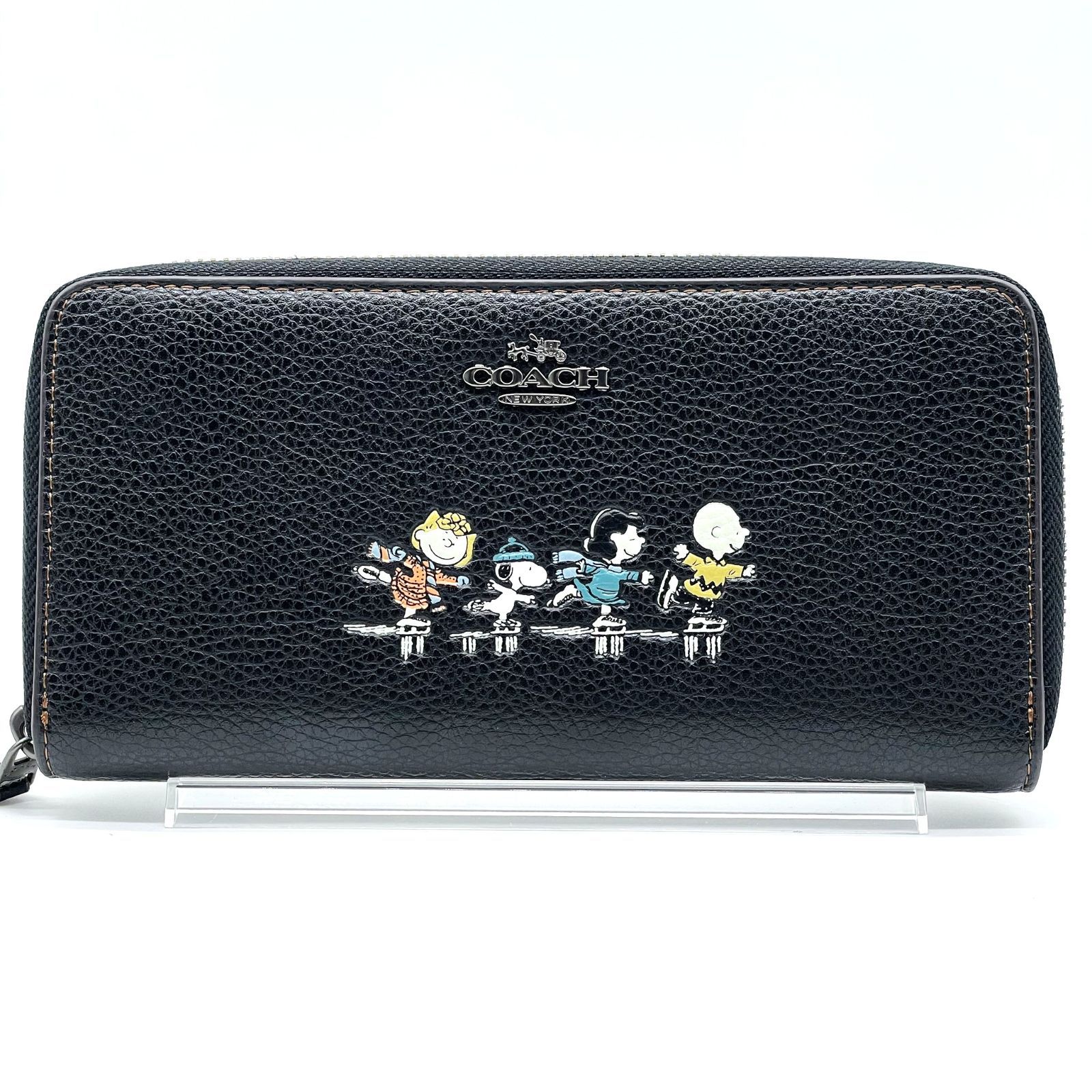 COACH 長財布 スヌーピー ラウンドジップ コーチ ピーナッツ 16122B コーチ COACH 長財布 ラウンドファスナー レザー ブラック スヌーピー