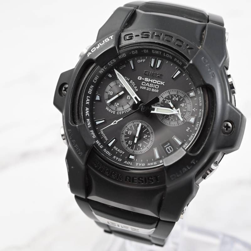 【美品】 稼働品 CASIO カシオ G-SHOCK メンズ/レディース 腕時計 電波ソーラー クロノグラフ ワールドタイム