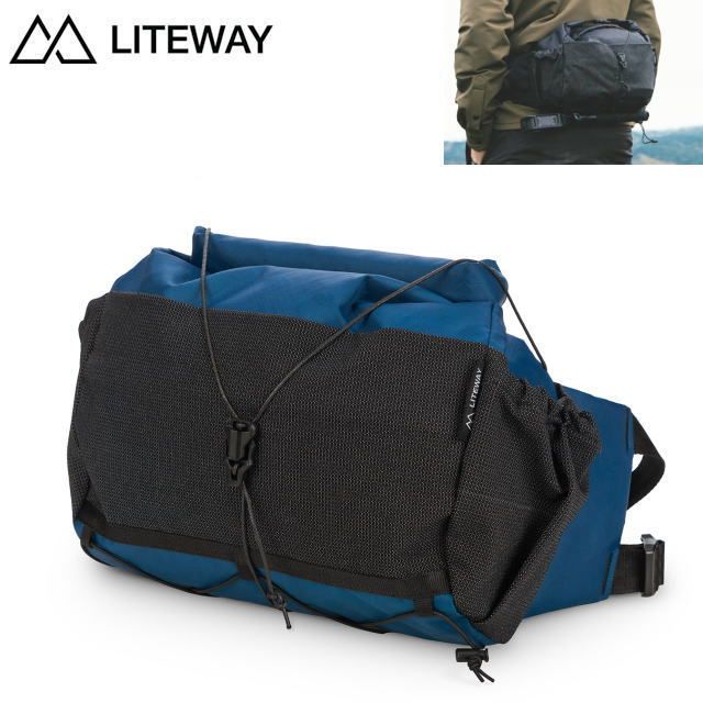 【新品】LITEWAY ライトウエイ ウエストポーチ HIP PACK ヒップパック Ocean Blue 10L ウエストバッグ ヒップバッグ 登山 トレッキング アウトドア フェス トラベル 旅行 ハイキング バイクパッキング オートバイ 軽量 丈夫 EC