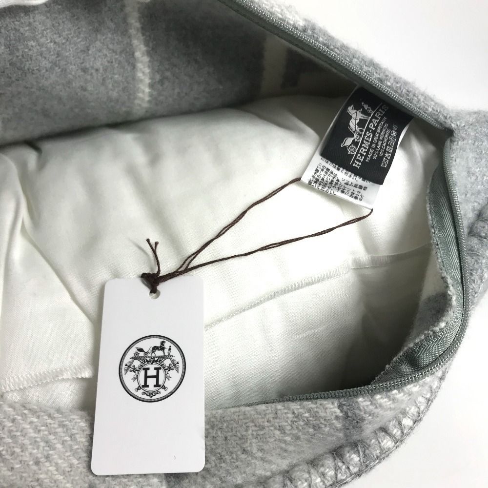 HERMES エルメス クッション クッション 《アヴァロンIII》 PM ウール/カシミヤ グレー