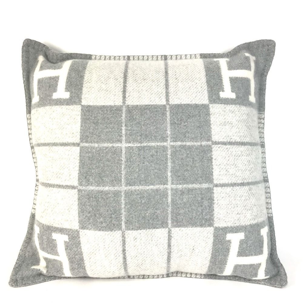 HERMES エルメス クッション クッション 《アヴァロンIII》 PM ウール/カシミヤ グレー