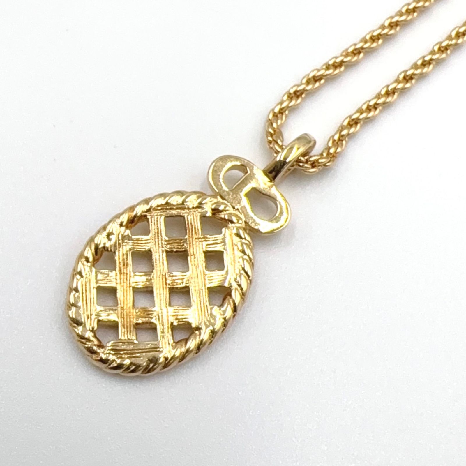 m**様 Dior ゴールドカラー メッシュボール ネックレス 新着】Christian Dior CDロゴ メッシュ メタル ゴールド ネックレス