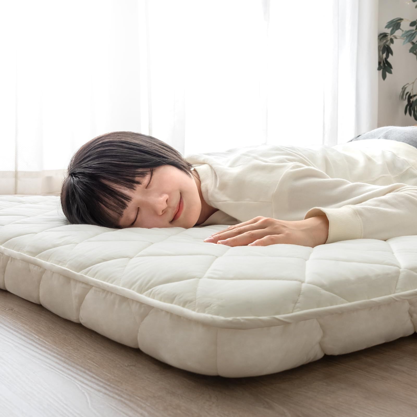 100×200cm 高耐久 厚み8～9cm 綿100％ & 厚め 高反発 軽量 抗菌 日本製 防臭 防ダニ シングル 吸汗速乾 敷布団 敷き布団 敷きふとん タンスのゲン 10119093(100305)