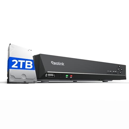 Reolink 4K 8CH PoE NVR 防犯カメラ 録画機能付き 監視カメラ 有線 2TB