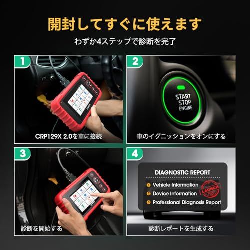 ☆新品☆Launch CRP129X V2.0 obd2診断機 日本語 車 診断機 スキャン